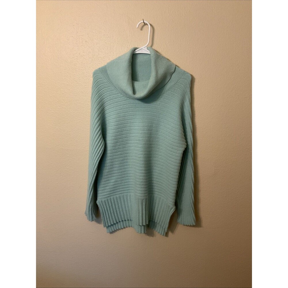 Philosophy Republic Clothing Soft Cozy Chunky Ribbed Cowl Neck Sweater M Seafoam